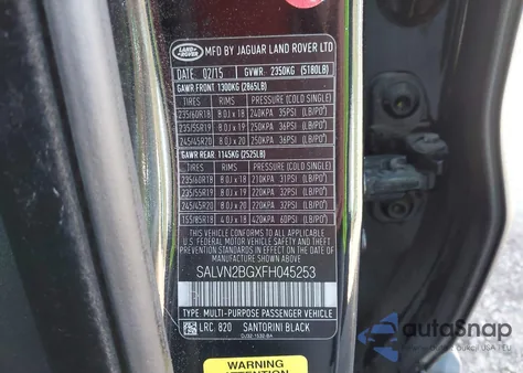 2015 Land Rover Range Rover Evoque Pure from USA, damaged, VIN SALVN2BGXFH045253